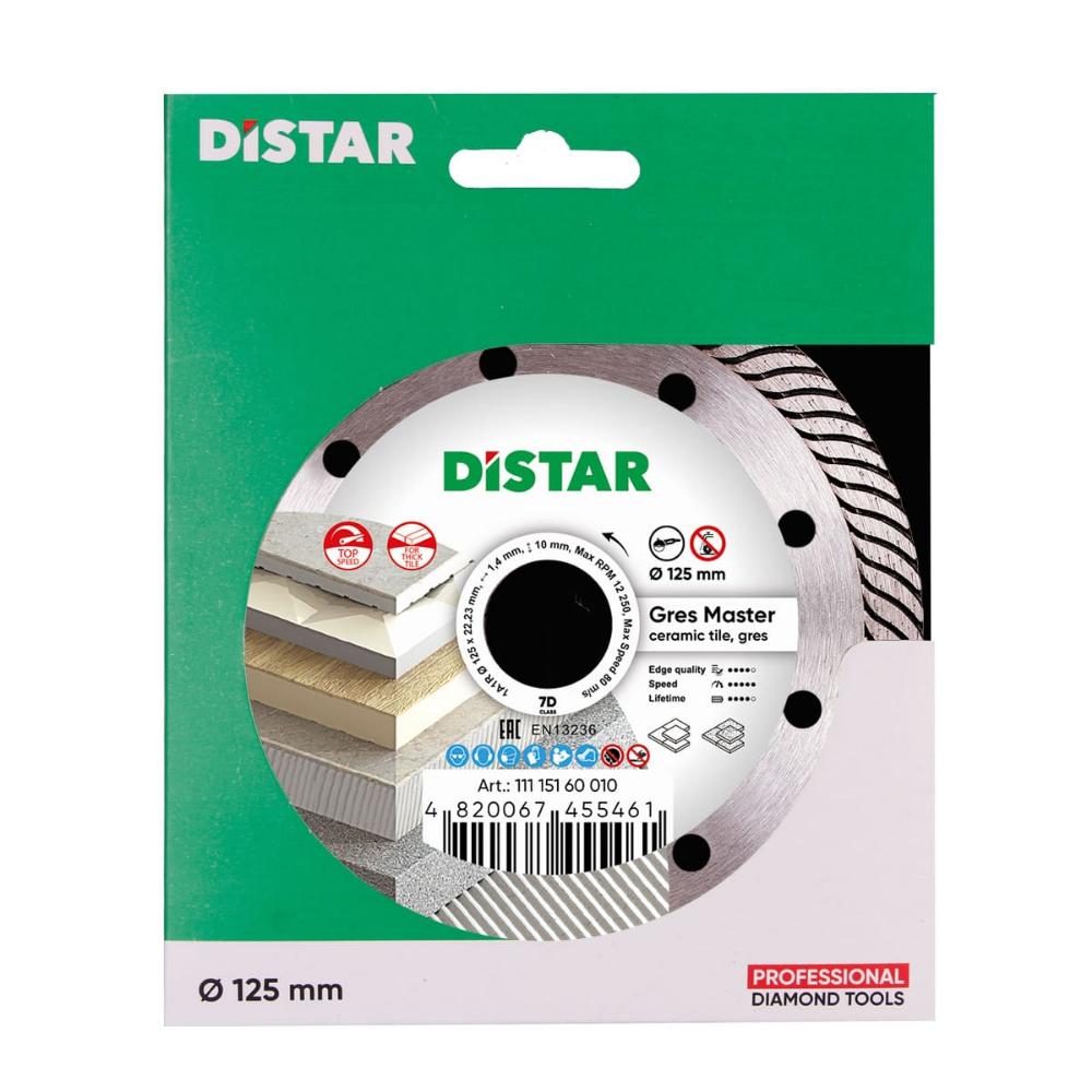 Διαμαντόδισκος Πορσελάνης Gres Master 125x1,4x10x22,23 Distar